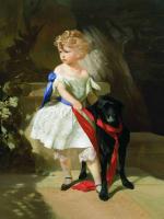 Макаров И.К. Девочка с собакой. 1860 г. Государственный Русский музей.